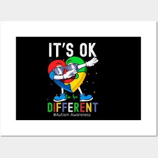 Autism Awareness Funny dancing Heart Its Ok To Be Different Posters and Art